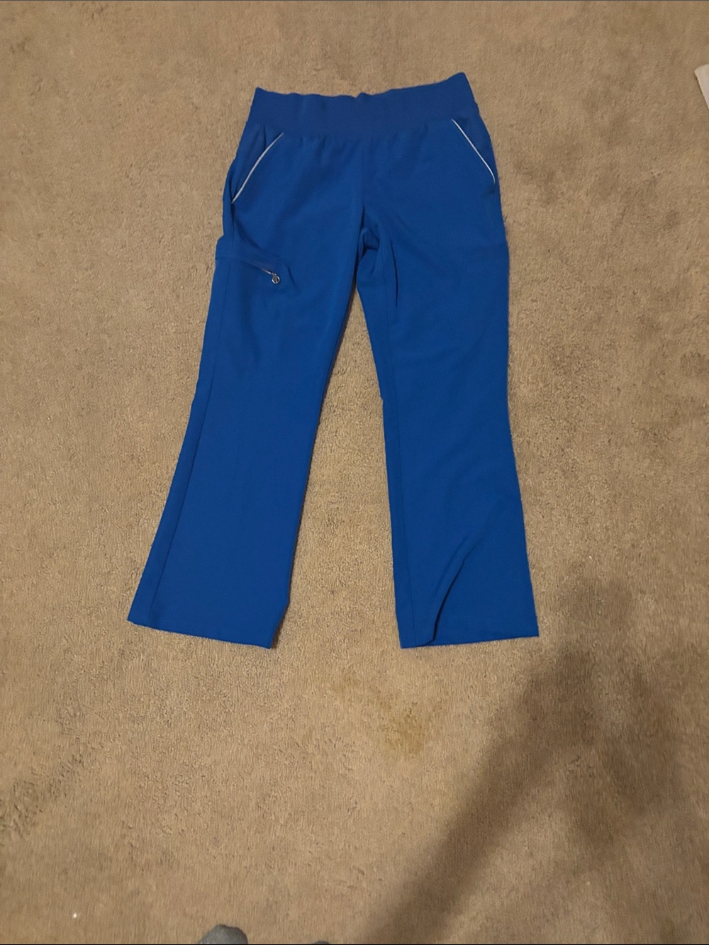 Bright Royal Blue Scrub Pants with Side Zip Pocket